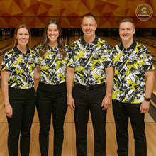 Load image into Gallery viewer, Custom Graffity Yellow Camo Bowling Team Men Polo Shirts, Camouflage Bowling Jerseys IPHW10217