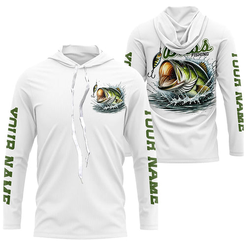 Personalized Largemouth Bass Fishing Long Sleeve Tournament Fishing Shirts, Bass Fishing Jerseys IPHW7075