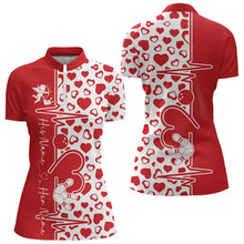 Load image into Gallery viewer, Red Bowling Heartbeat Pulse Line Custom Valentines Day Bowling Quarter-Zip Shirt For Women IPHW8331