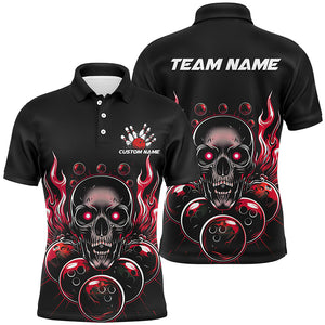 Personalized Multi-Color Skull Bowling Shirts For Men And Women, Flame Ball Bowling Tournament Team Jerseys IPHW6580
