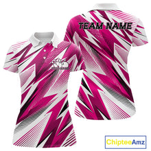 Load image into Gallery viewer, Pink and white sports jersey with 'Team Name' and 'Your Name' text space, Chiptee Amz logo.