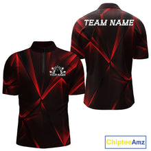 Load image into Gallery viewer, Black and red sports jersey with customizable text on a white background
