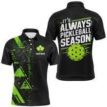 Load image into Gallery viewer, It'S Always Pickleball Season Custom Mens Pickleball Polo Shirts, Pickleball Team Uniforms | Green IPHW6911
