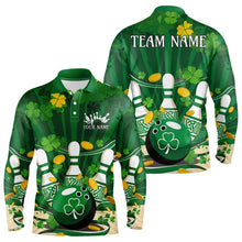 Load image into Gallery viewer, Custom Green St Patrick'S Day Bowling Long Sleeve Polo Shirts For Men, Celtic Team Bowling Outfits IPHW8375