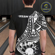 Load image into Gallery viewer, Custom Black And White Maori Style Koru Spiral Tribal Men Bowling Polo Team Shirt IPHW10960