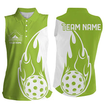 Load image into Gallery viewer, Custom Green Flame Pickleball Shirts For Women, Pickleball Team Uniform Women'S Outfit IPHW7453