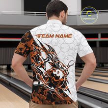Load image into Gallery viewer, Custom Orange Camo Bowling Men Quarter-Zip Shirt, Bowling Ball Pattern Team Jerseys IPHW10989