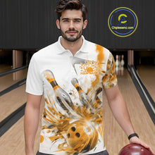 Load image into Gallery viewer, Custom Black And Yellow Men Bowling Team Shirts, Bowling League Shirt Bowlers Outfit IPHW10784