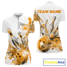 Load image into Gallery viewer, Custom Black And Yellow Women Bowling Team Shirts, Bowling League Shirt Bowlers Outfit IPHW10784