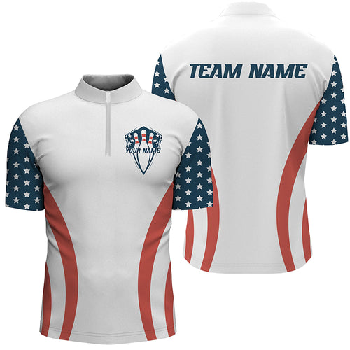 Custom American Flag Bowling Team Jerseys, Patriotic Bowling Tournament Bowling Team Shirts IPHW6613