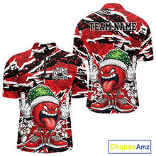 Load image into Gallery viewer, Custom Funny Christmas Bowling Men Quarter-Zip Shirts, Crazy Bowling Ball Xmas Outfit IPHW10131