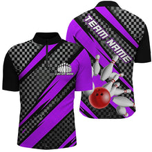 Load image into Gallery viewer, Splatter Pins Custom Bowling Team Shirts For Men And Women, Bowling Tournament Shirt | Purple IPHW6473