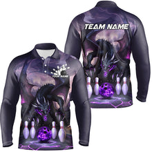Load image into Gallery viewer, Custom Purple Dragon Bowling Shirts For Men, Bowling Team Shirt Bowler Outfit Uniform IPHW7986