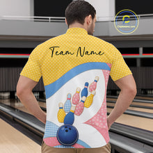 Load image into Gallery viewer, Custom Patchwork Quilt Style Bowling Men Quarter-Zip Shirt, Polka Dots Bowling Jerseys IPHW11040