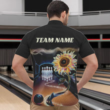Load image into Gallery viewer, Custom Sunflower Bowling Quarter-Zip Shirts For Men, Sunflower Bowling Tournament Team Shirt IPHW8437