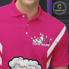 Load image into Gallery viewer, Custom Funny Pink Bowling Jerseys Bowling And Beer Men Polo Shirts, Bowling Jerseys IPHW10542