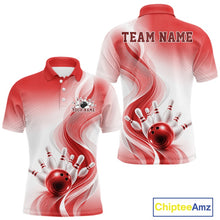 Load image into Gallery viewer, Custom Red Bowling Jerseys For Men, Bowling Team Tournament Polo Shirt Bowler Outfit IPHW11367
