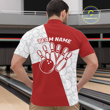 Load image into Gallery viewer, Custom White And Red Retro Style Bowling Team Shirts For Men And Women, Bowling Jerseys IPHW10602