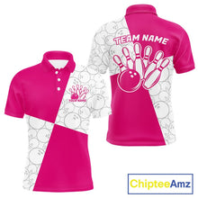 Load image into Gallery viewer, Custom White And Pink Retro Style Bowling Team Shirts For Men And Women, Bowling Jerseys IPHW10603