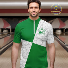 Load image into Gallery viewer, Custom White And Green Retro Style Bowling Team Shirts For Men And Women, Bowling Jerseys IPHW10604