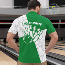 Load image into Gallery viewer, Custom White And Green Retro Style Bowling Team Shirts For Men And Women, Bowling Jerseys IPHW10604