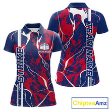 Load image into Gallery viewer, Custom Red,White And Blue Camo Strike Bowling Shirts, Patriotic Women Bowling Team Jerseys IPHW10610