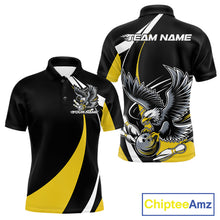 Load image into Gallery viewer, Custom Black And Yellow Eagle Bowling Jerseys, Eagle Bowling League Shirt Team Uniform IPHW10813