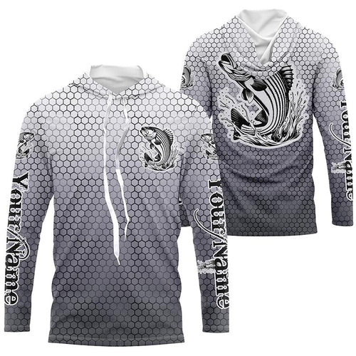 Striped Bass Long Sleeve Performance Fishing Shirsts, Custom Striper Performance Fishing Jerseys IPHW6216