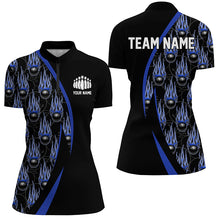 Load image into Gallery viewer, Blue Flame Bowling Ball Pattern Custom Bowling Shirts For Men, Fire Bowling League Outfits IPHW6735