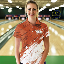 Load image into Gallery viewer, Woman wearing a custom bowling shirt in a bowling alley