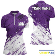 Load image into Gallery viewer, Purple and white sports jersey with 'TEAM NAME' and 'Your Name' text, Chiptee Amz branding.