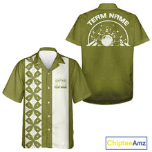 Load image into Gallery viewer, Custom Retro Style Bowling Button Up Shirt, Vintage Bowling Hawaiian Team Shirt IPHW10079