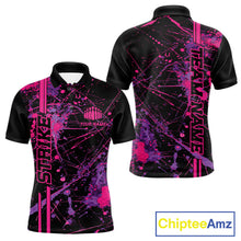 Load image into Gallery viewer, Custom Purple And Pink Splatter Camo Strike Bowling League Shirts, Men Bowling Jerseys IPHW10649