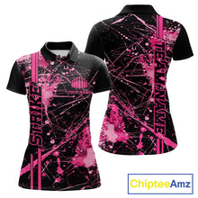Load image into Gallery viewer, Custom Black And Pink Splatter Camo Strike Bowling League Shirts, Women Bowling Jerseys IPHW10651