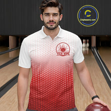 Load image into Gallery viewer, Custom Name Red Bowling Jerseys For Men, Bowling League Polo Shirt Bowler Outift IPHW10656