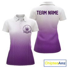 Load image into Gallery viewer, Custom Name Purple Bowling Jerseys For Women, Bowling League Polo Shirt Bowler Outift IPHW10657