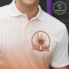 Load image into Gallery viewer, Custom Name Orange Bowling Jerseys For Men, Bowling League Polo Shirt Bowler Outift IPHW10659