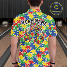 Load image into Gallery viewer, Custom Colorful Autism Awareness Butterfly Ribbon Bowling Men Shirt, Puzzles Jersey IPHW11203