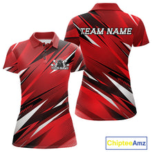 Load image into Gallery viewer, Red and black sports jersey with 'TEAM NAME' and 'YOUR NAME' text, Chiptee Amz branding.