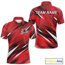 Load image into Gallery viewer, Red and black sports jersey with 'Team Name' text on a white background, featuring Chiptee Amz branding.
