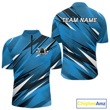 Load image into Gallery viewer, Blue sports jersey with 'Team Name' text on a white background, featuring a logo and 'Chiptee Amz' branding.