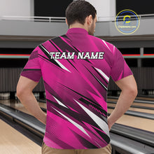 Load image into Gallery viewer, Person wearing a pink bowling shirt with 'TEAM NAME' text in a bowling alley.