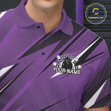 Load image into Gallery viewer, Purple bowling shirt with a logo and 'Your Name' text, brand 'Chiptleemz' visible.