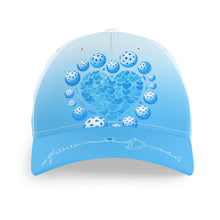 Load image into Gallery viewer, Custom Blue Heart Pickleball Hat For Men And Women, Valentines Pickleball Couple IPHW8194