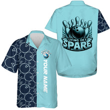 Load image into Gallery viewer, Personalized Multi-Color Retro Bowling Hawaiian Shirts "Living On A Spare" For Bowlers IPHW5918