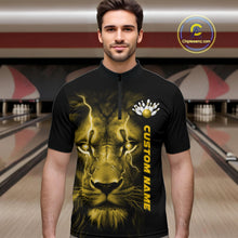 Load image into Gallery viewer, Custom Yellow Thunder Lightning Lion Bowling Shirt For Men, Lion Bowling Team Jerseys IPHW10668