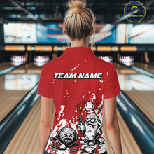 Load image into Gallery viewer, Red Custom Drunk Bowling Ball And Pin Funny Women Quarter-Zip Shirt, Bowling And Beer IPHW11232