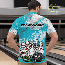 Load image into Gallery viewer, Custom Turquoise Blue Drunk Bowling Ball And Pins Bowling And Beer Shirt, Funny Jersey IPHW11265