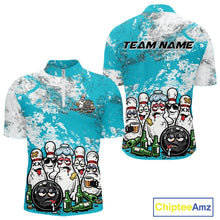Load image into Gallery viewer, Custom Turquoise Blue Drunk Bowling Ball And Pins Bowling And Beer Shirt, Funny Jersey IPHW11265
