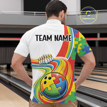 Load image into Gallery viewer, Custom Autism Awareness Bowling Men Quarter-Zip Shirt, Colorful Puzzles Bowling Jersey IPHW11195